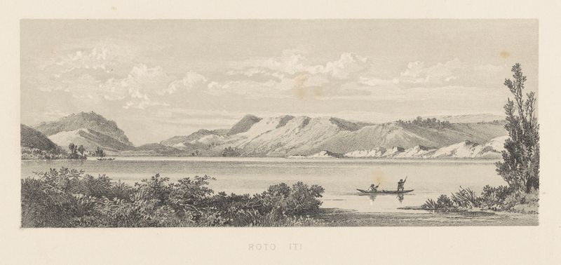 Paisagem de Roto-iti por Charles Decimus Barraud, pintura a óleo