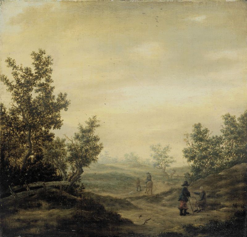 Road in the Dunes, oil on canvas by Claes van Beresteyn, featuring a winding path through dunes.