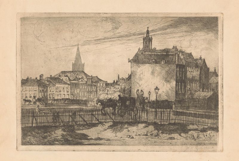 Óleo sobre tela de Willem Adrianus Grondhout que retrata uma paisagem com tons azuis e profundidade emocional.