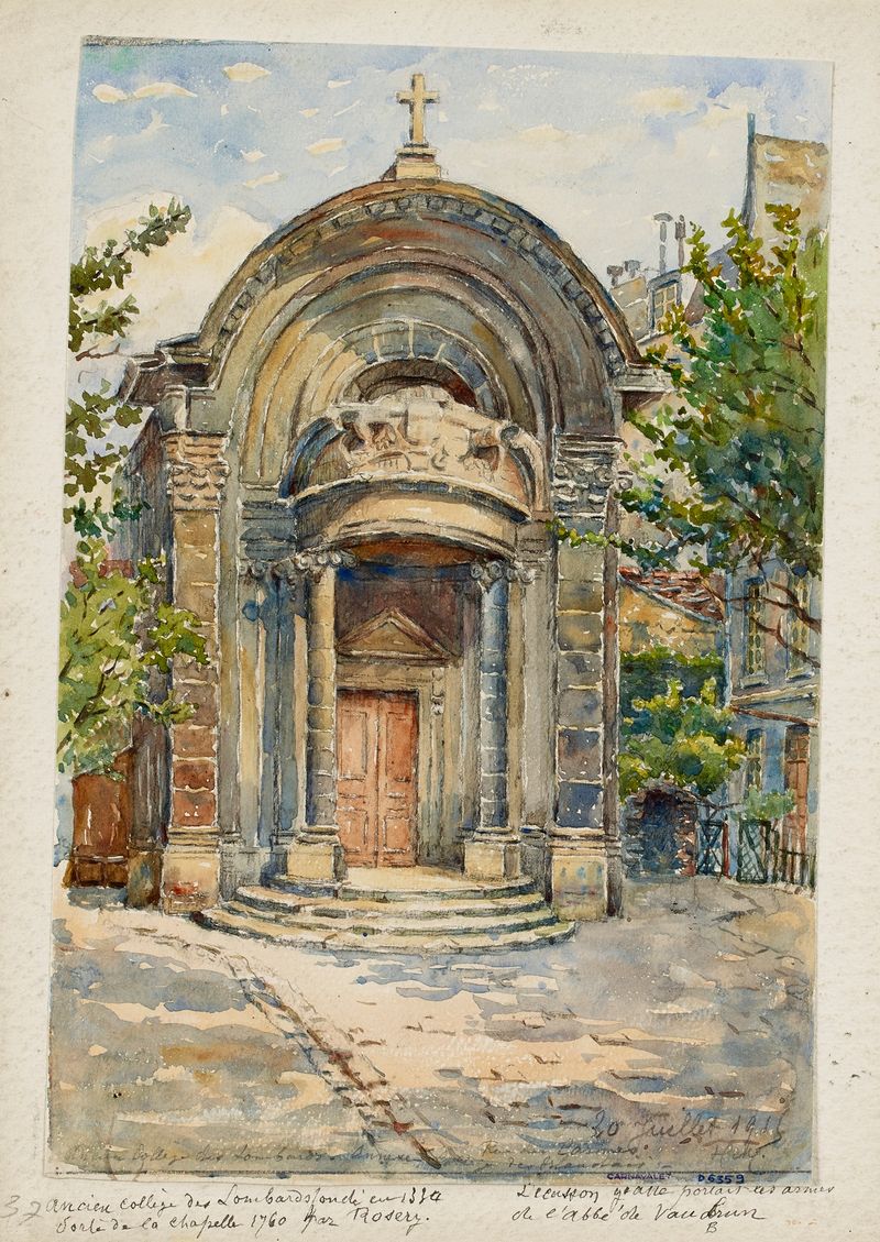 Architecture of L’ancien collège des Lombards by Georges-Henri Manesse, oil painting