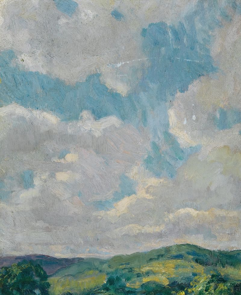 Cloud Study from the Connecticut Litchfield Hills by Francis Luis Mora, oil painting depicting clouds and sky.