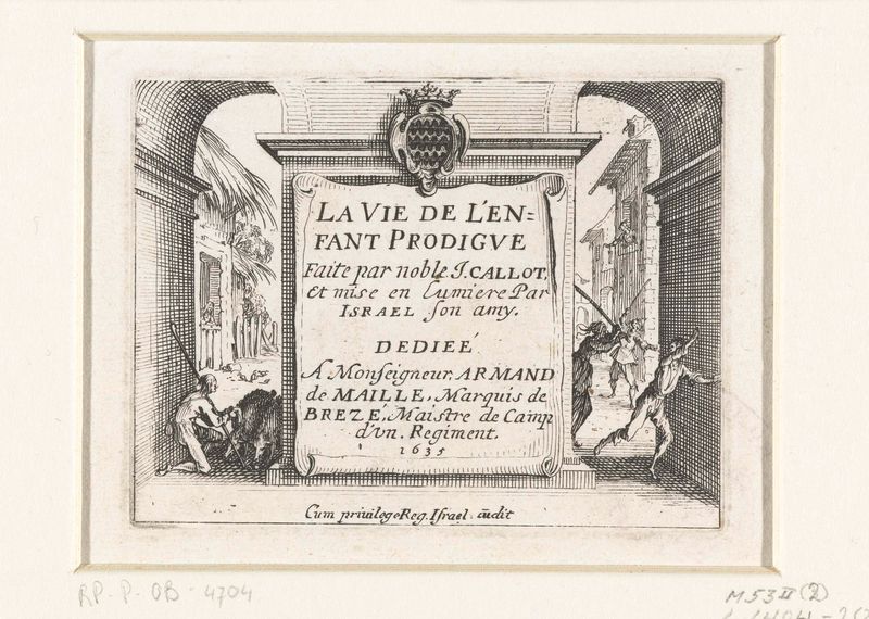 Etching by Jacques Callot depicting figures amidst chaos