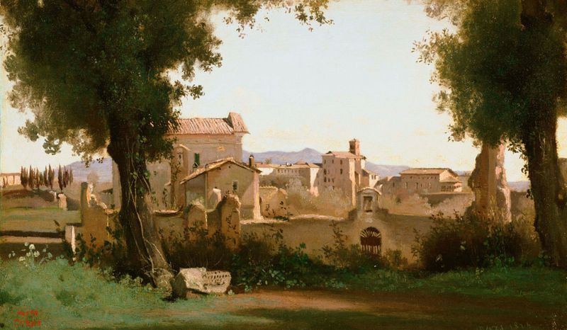 Vista desde los Jardines Farnese, Roma, óleo sobre lienzo de Jean-Baptiste-Camille Corot
