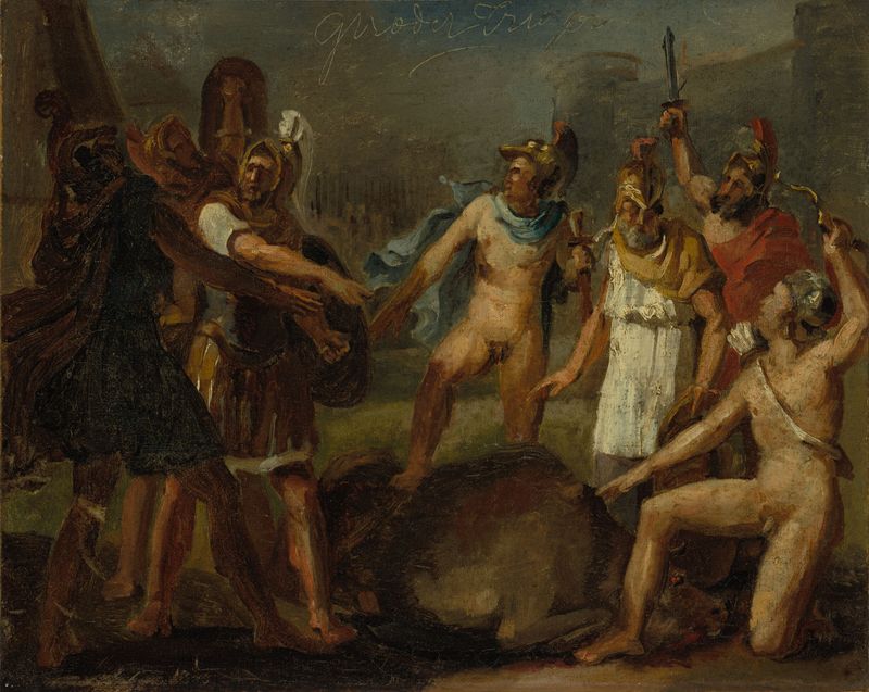 Oath of the Seven Chieftains before Thebes, óleo sobre lienzo, artista no identificado