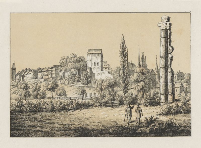 Paisagem de Johann Friedrich Wagner, Romantismo, retratando um vale isolado com cores ricas.