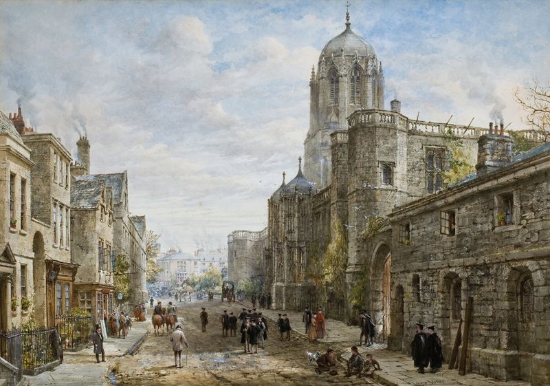 Christ Church, Oxford, watercolor on paper by Louise Rayner