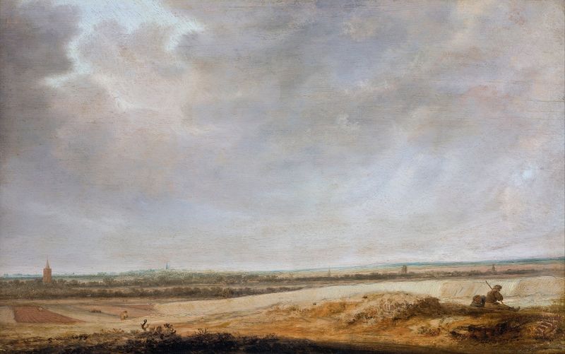 Landscape with Cornfields, óleo sobre tela de Jacob Salomonsz. van Ruysdael