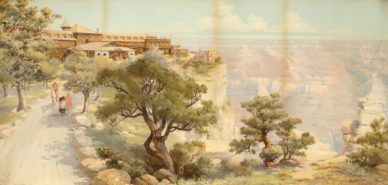 Landscape of El Tovar, Grand Canyon, Arizona by Louis Benton Akin, oil painting
