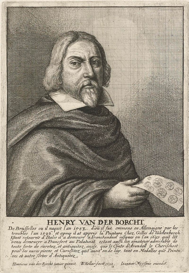 Retrato de Hendrik van der Borcht de Oude, gravura de Wenceslaus Hollar