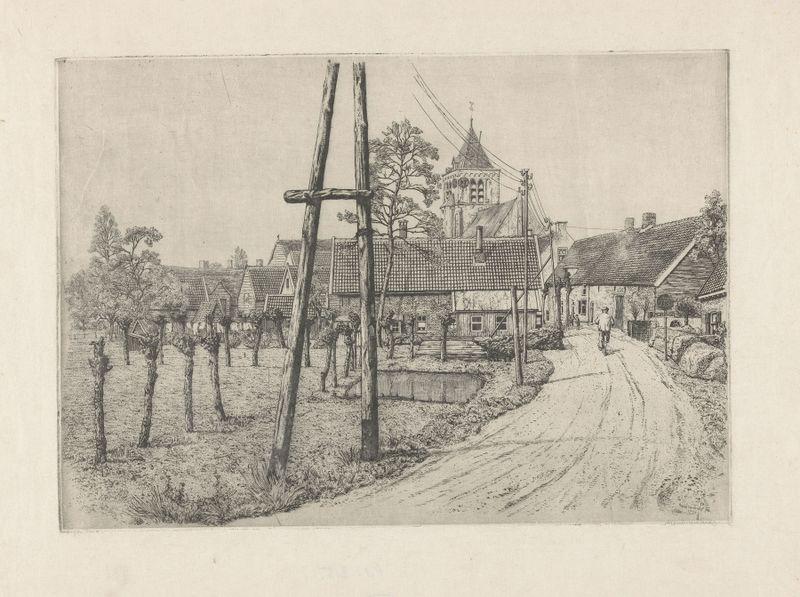 Paisagem de pomar em pintura a óleo de Arend Hendriks