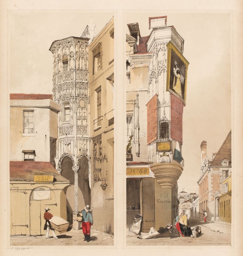 Arquitetura de Hôtel de la Trémouille por Thomas Shotter Boys, meio desconhecido