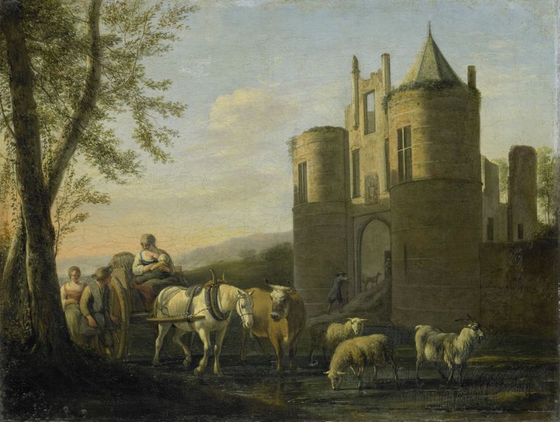The Main Gate to Egmond Castle, oil painting by Gerrit Adriaensz. Berckheyde