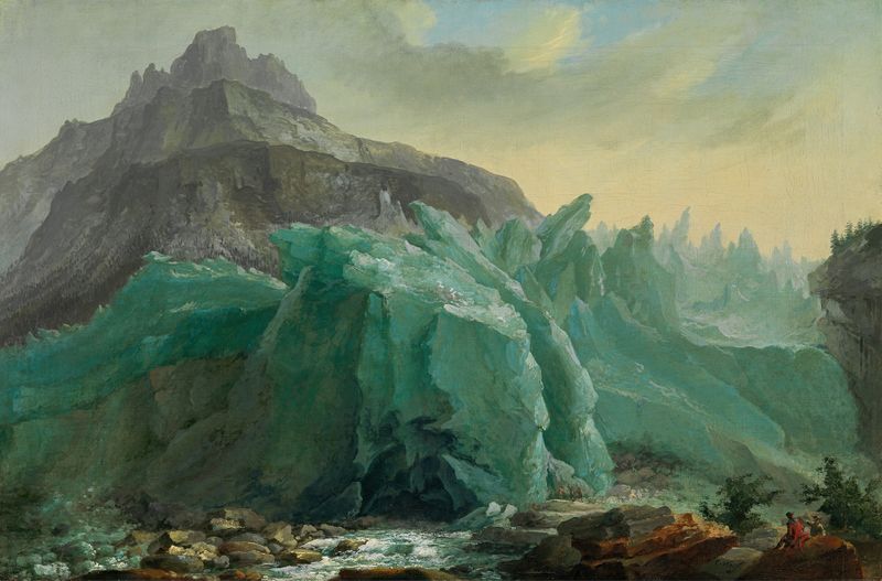 The Lower Grindelwald Glacier with Lütschine and the Mettenberg by Caspar Wolf, oil painting