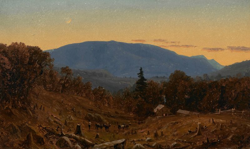 A Study of Hunter Mountain at Twilight, pintura a óleo de Sanford Robinson Gifford