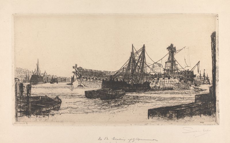 Gravura de Francis Seymour Haden mostrando um vaso iluminado pela luz.