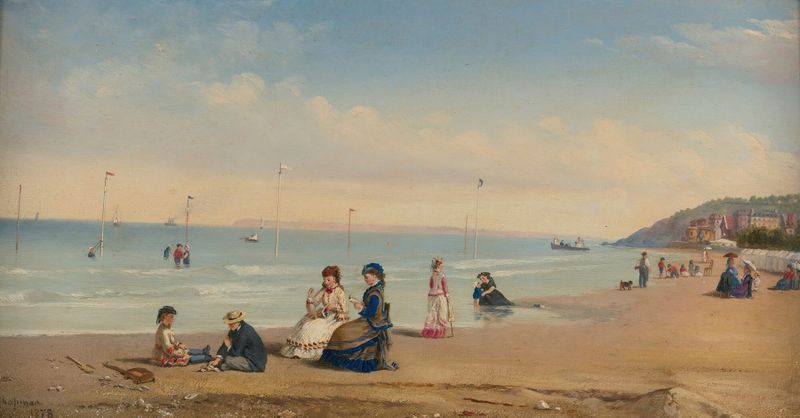 Marine scene of Trouville by Conrad Wise Chapman, oil on canvas