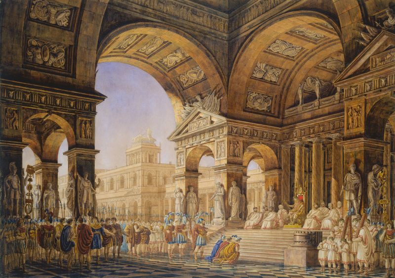 Scene from Mozart's opera, oil painting by Giorgio Fuentes