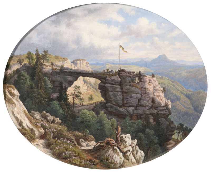 A View of the Prebisch Gate in Bohemia, oil on canvas by Ernst Gustav Doerell