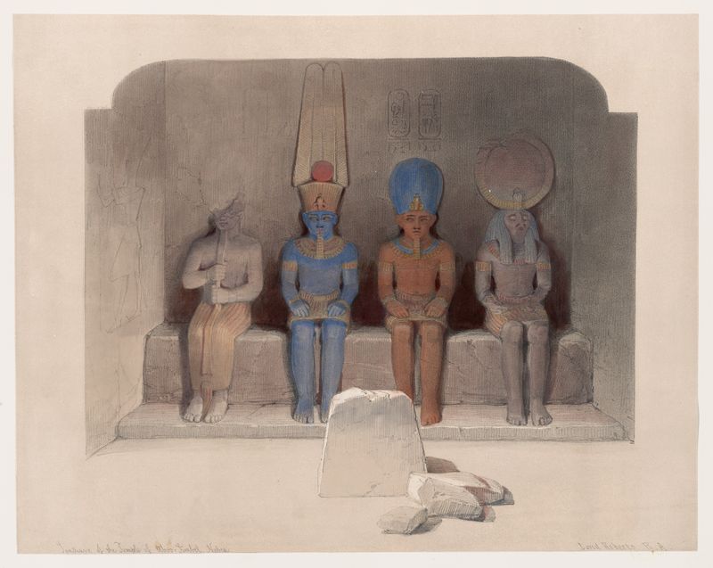 Santuário do Templo de Aboo-Simbel, pintura a óleo de David Roberts