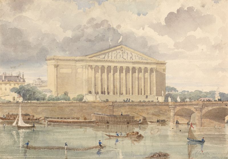 Chambre des Députés et Pont Louis XVI by William Henry Lake Price, oil painting