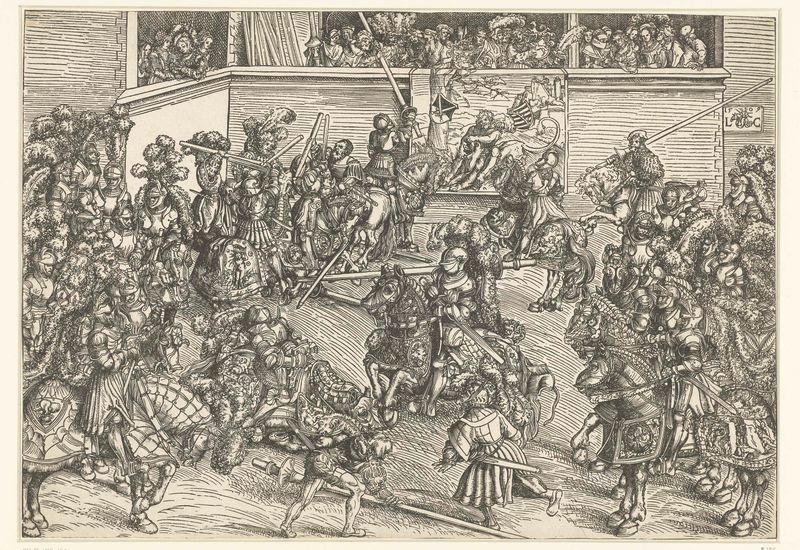 Tapestry depicting the death of a lion by Lucas Cranach, 1509, paper