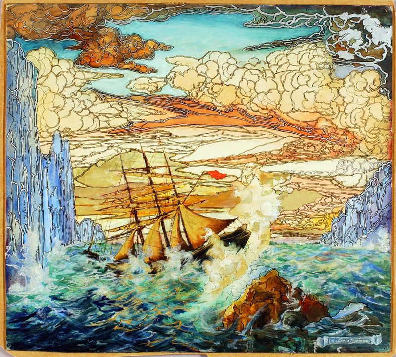 Shipwreck de Da Loria Norman, expresionismo, representando un naufragio en un mar turbulento