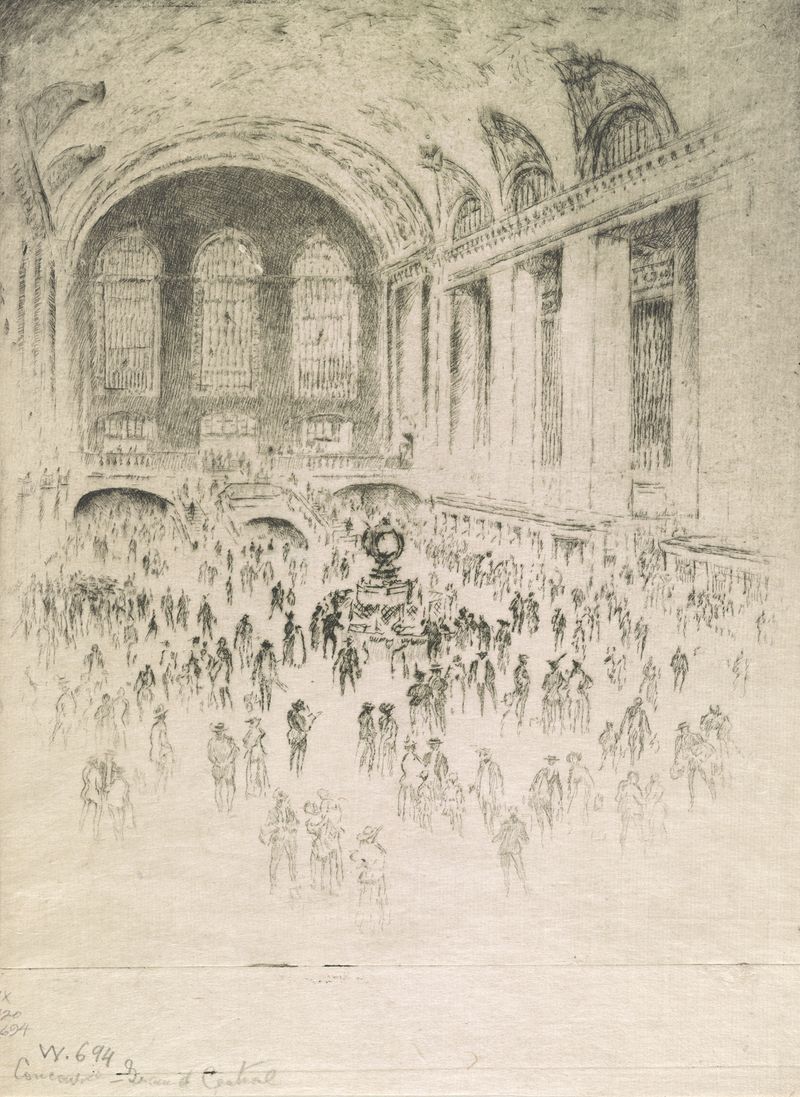 Concourse, Grand Central by Joseph Pennell, medium unknown