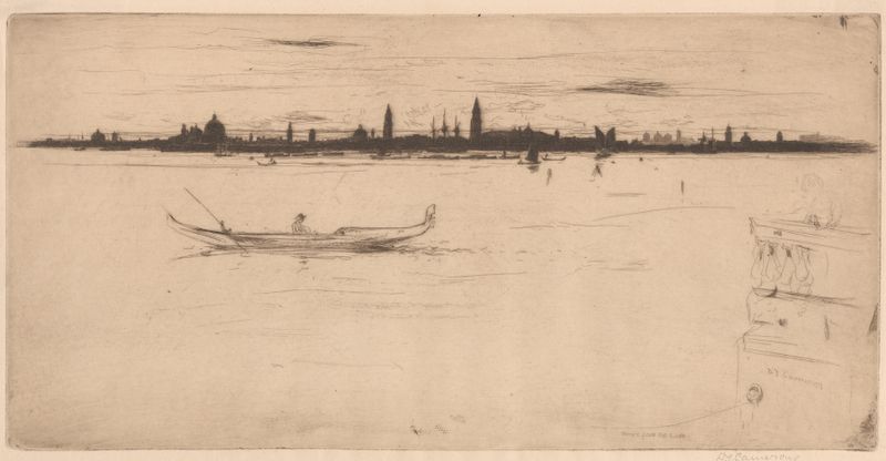 Venice from the Lido by David Young Cameron, Impressionist oil painting featuring luminous water reflections.