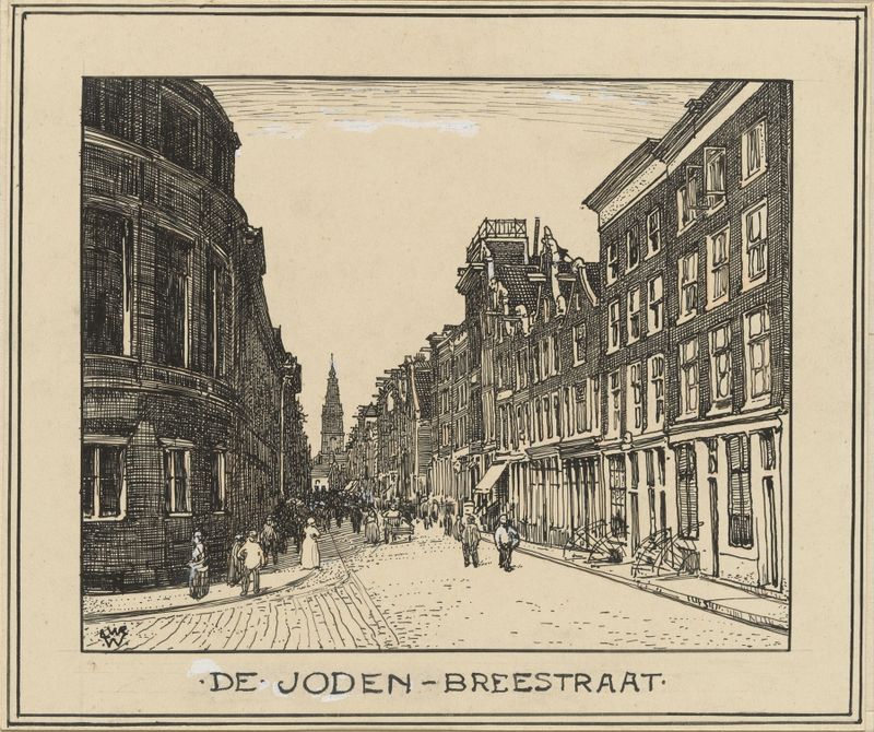 De Joden Breestraat te Amsterdam, óleo sobre lienzo de Willem Wenckebach