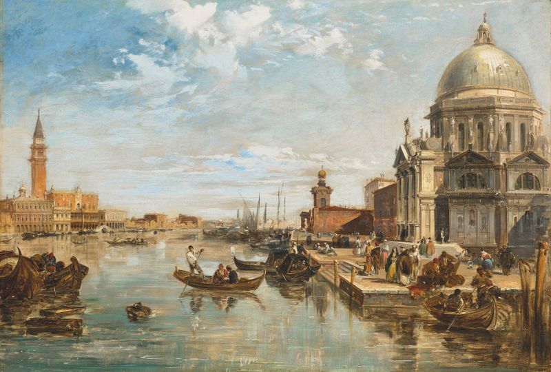 Landscape of The Grand Canal, Venice by Edward Pritchett, showcasing architecture and reflections.