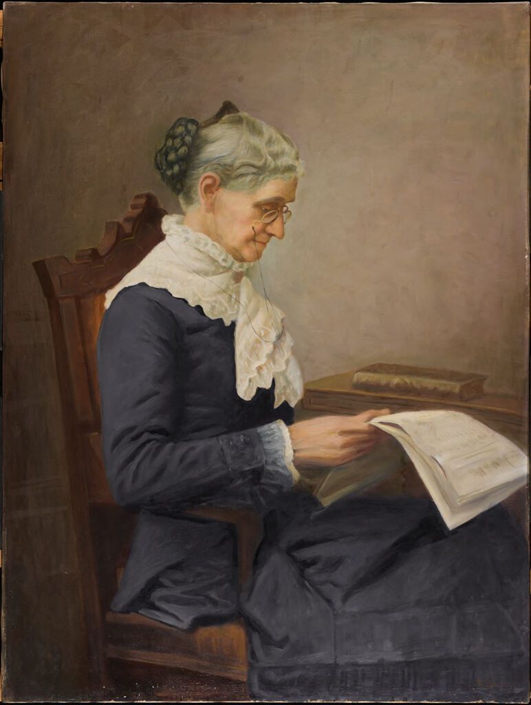 Retrato de Lydia Estes Pinkham, óleo sobre tela de B. Gordon