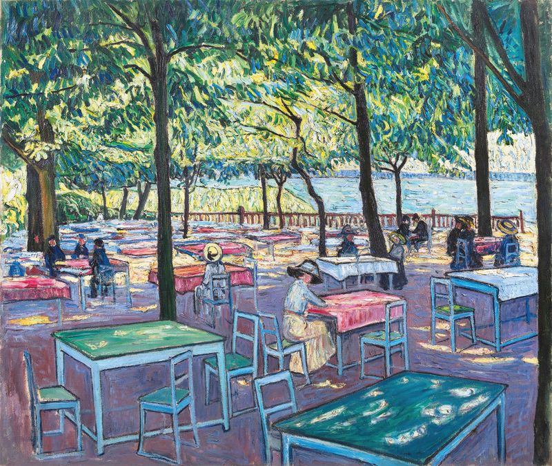 Architecture of Gasthaus Baumgartenbrück by Theo Von Brockhusen, oil painting
