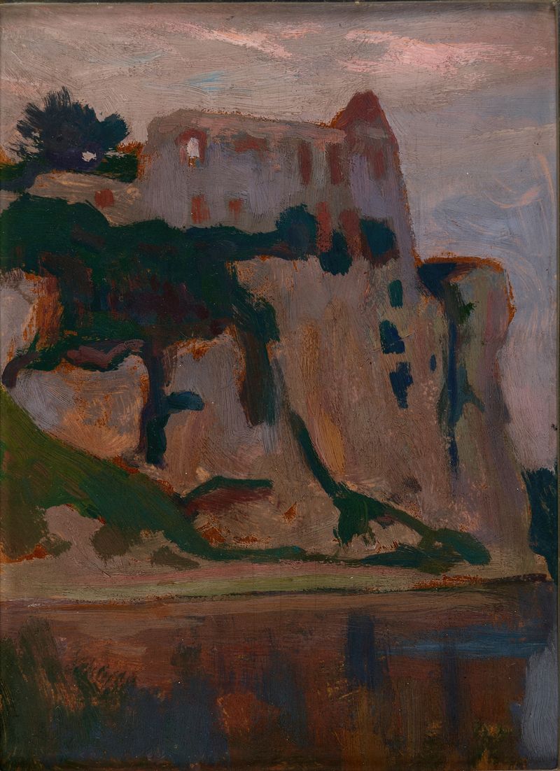 Landscape at dawn with soft colors, oil on canvas by Jan Stanisławski