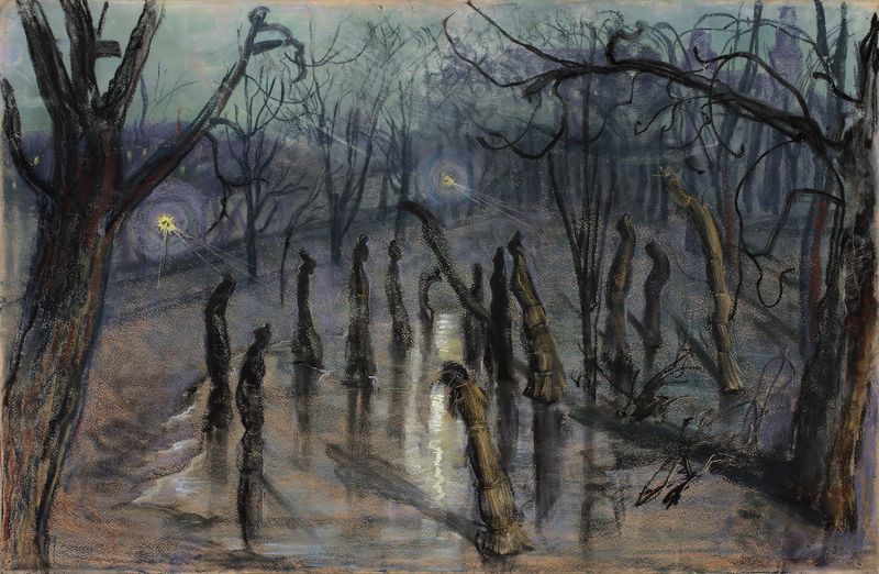 Chochoły by Stanisław Wyspiański, oil painting depicting straw figures dancing.