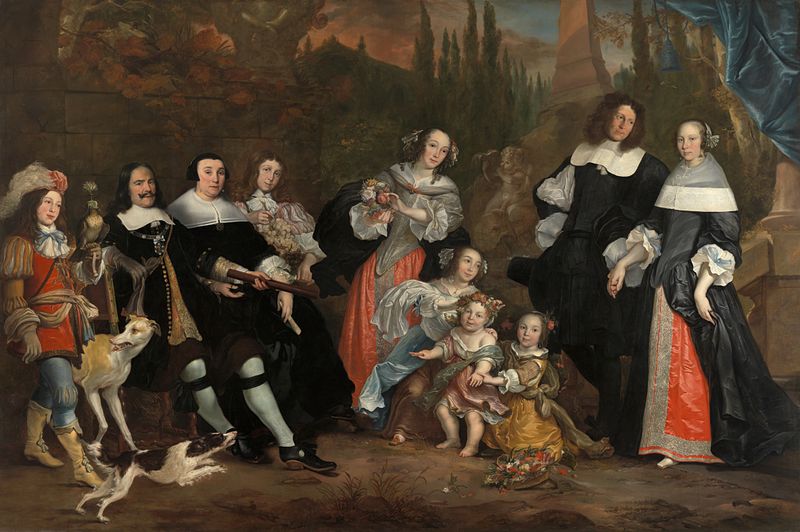 Retrato de Michiel Adriaenszoon de Ruyter y su familia, óleo sobre lienzo de Juriaen Jacobsz.