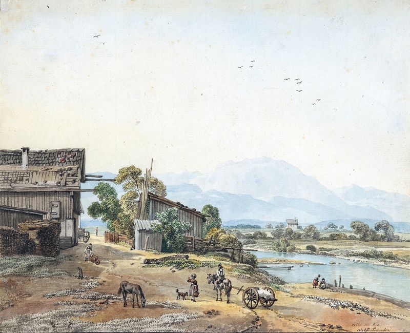 Wolfratshausen an der Loisach, oil on canvas by Wilhelm von Kobell