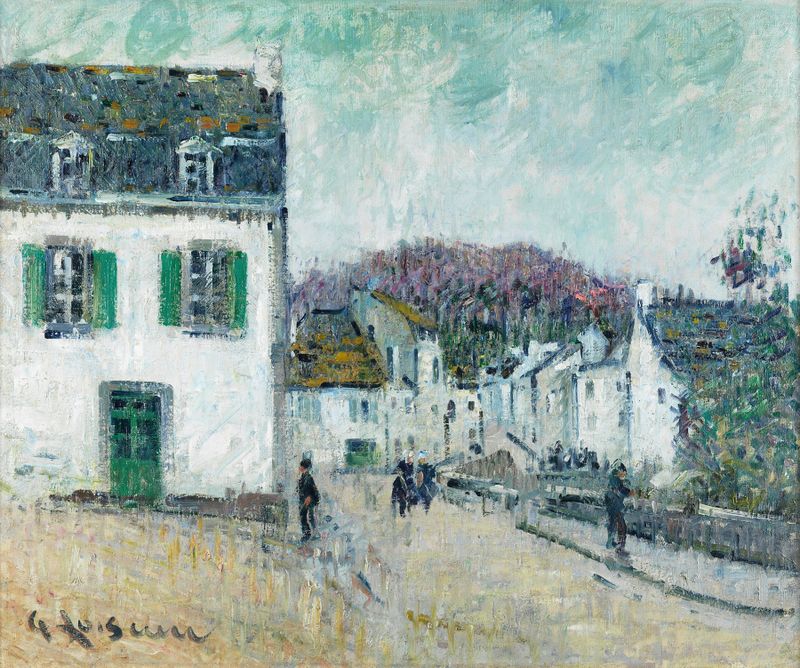 Paisaje de Rue à Pont-Aven, óleo sobre lienzo de Gustave Loiseau