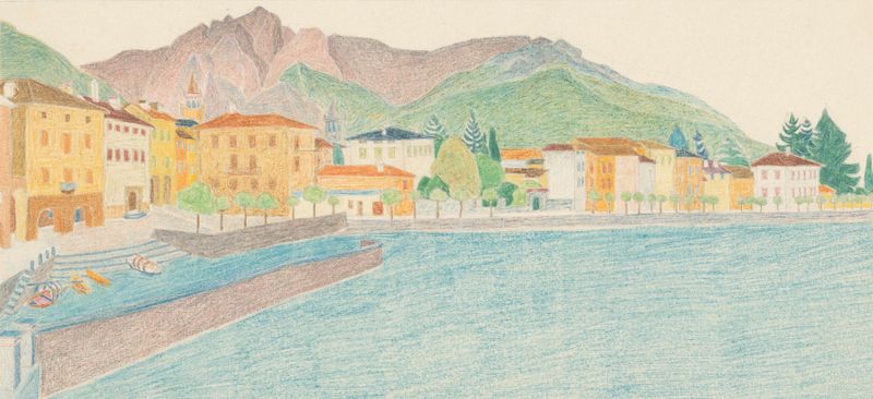 Paisaje de una ciudad italiana de Reijer Stolk, óleo sobre lienzo