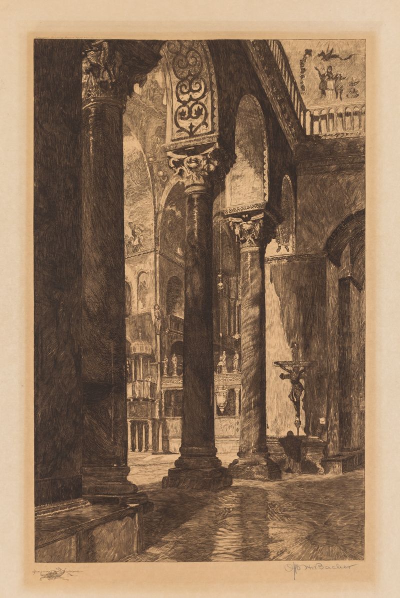 Interior de São Marcos, Veneza de Otto Henry Bacher, realismo