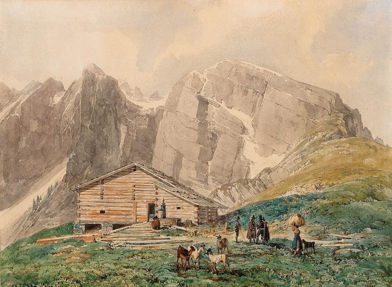 Pintura a óleo da fortaleza de São Petersburgo por Thomas Ender