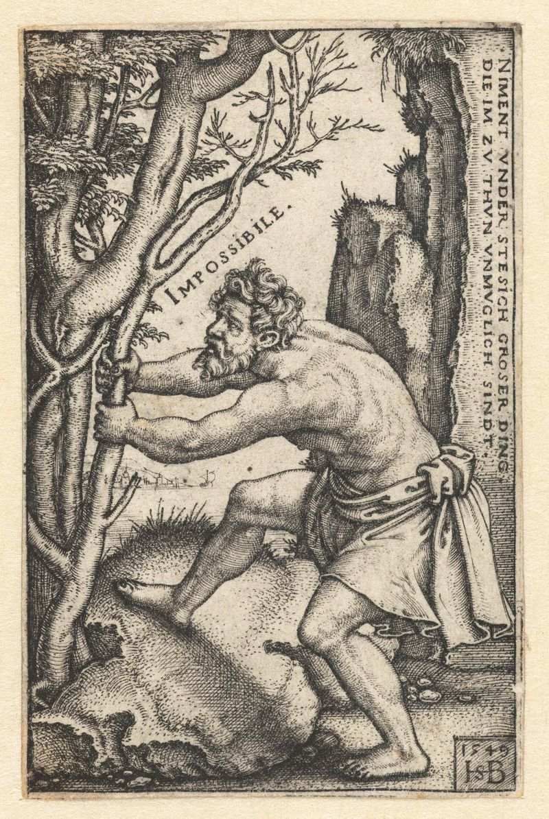 Grabado de paisaje etéreo de Hans Sebald Beham