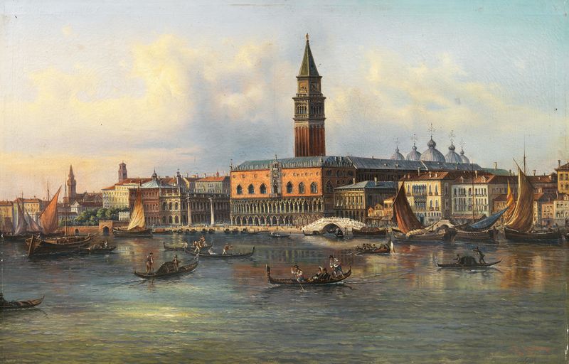 Palazzo Ducale de Giovanni Grubacs, retratando arcos elegantes em um meio desconhecido