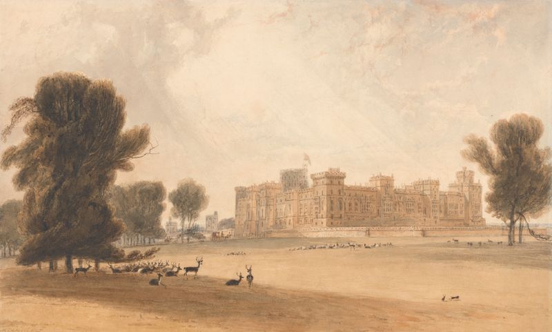 Windsor Castle from the South, oil painting by William Daniell