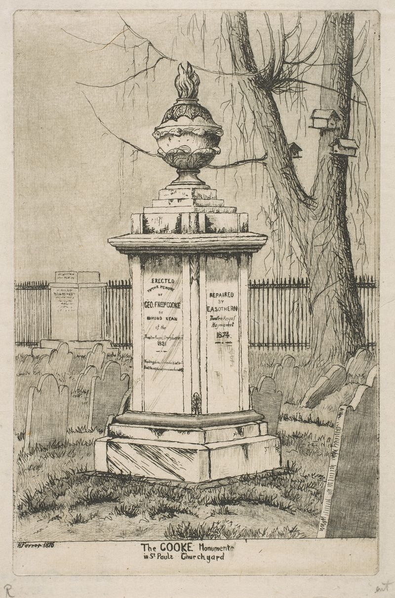 The Cooke Monument in St. Paul’s Churchyard, engraving by Henry Farrer