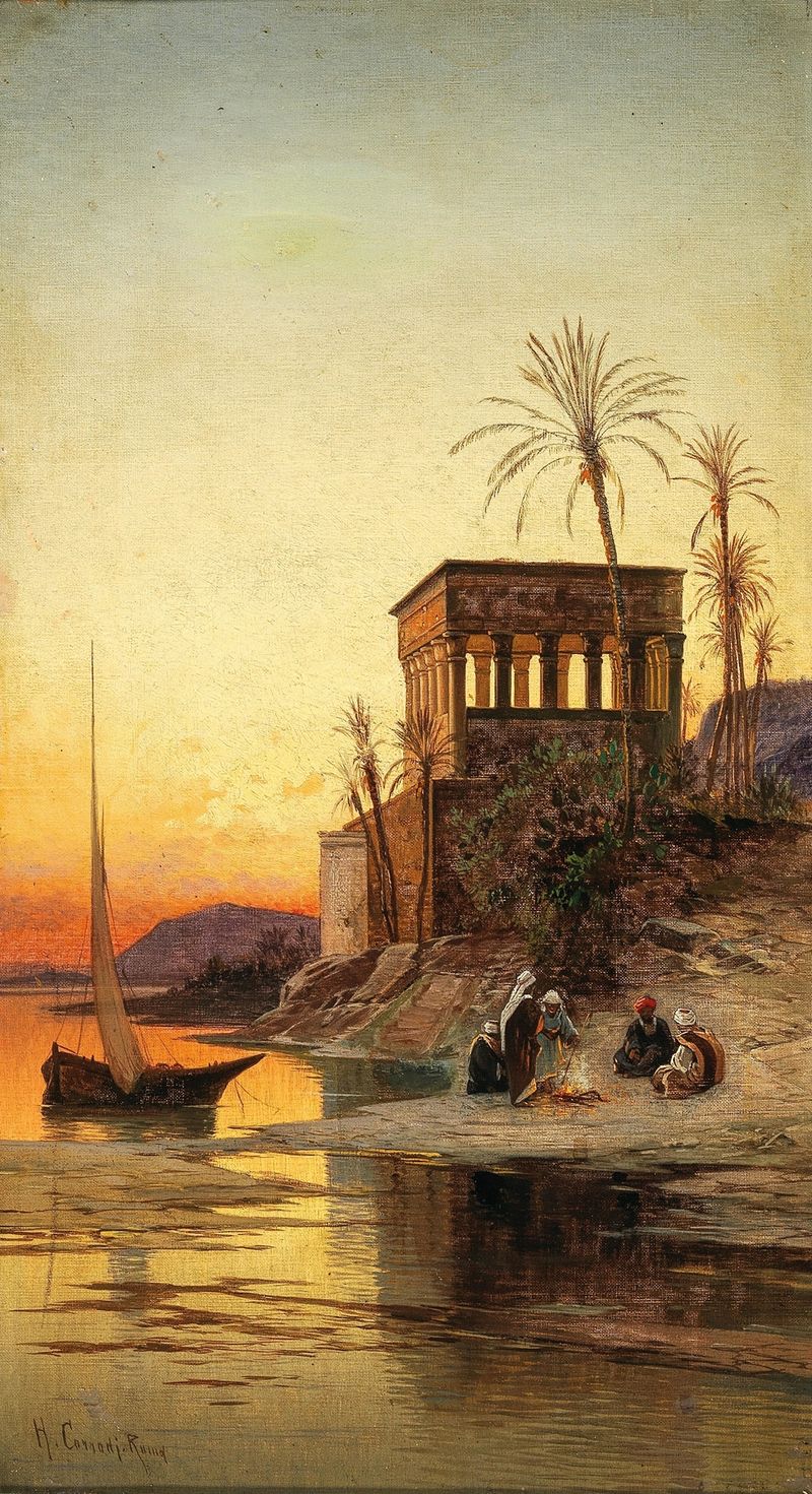 Resting by the Nile, oil on canvas by Hermann David Salomon Corrodi