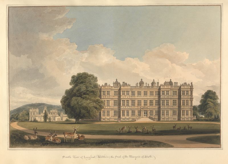 South View of Longleat, Wiltshire de John Buckler, pintura a óleo