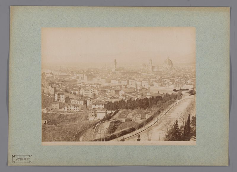 Paisagem de Florença, Itália, impressão em albumina de Fratelli Alinari