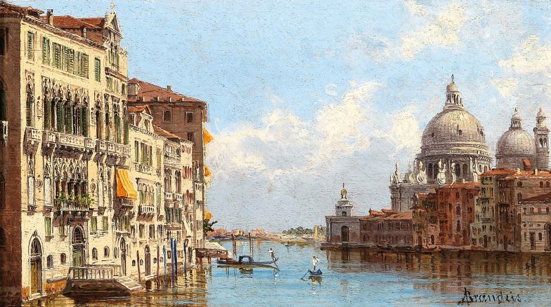 Venice, a View of the Grand Canal from Santa Maria della Salute, oil painting by Antonietta Brandeis