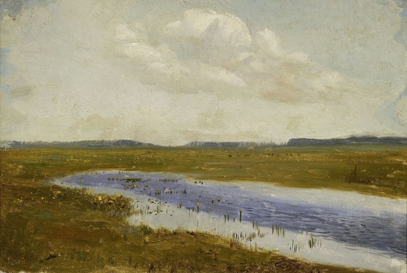 Bosquejo de un prado con vacas por Jozef Chelmonski