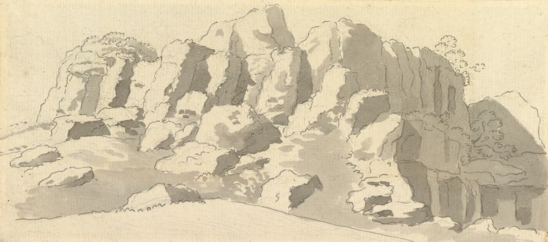 Design for Rock-work at Virginia Water, ink on paper by Thomas Sandby